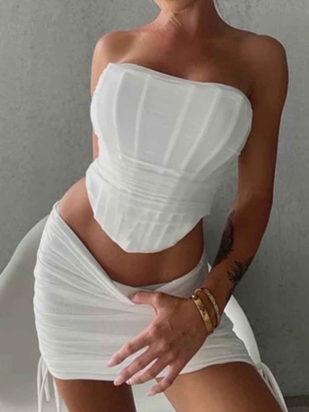 White Women's Corset Top